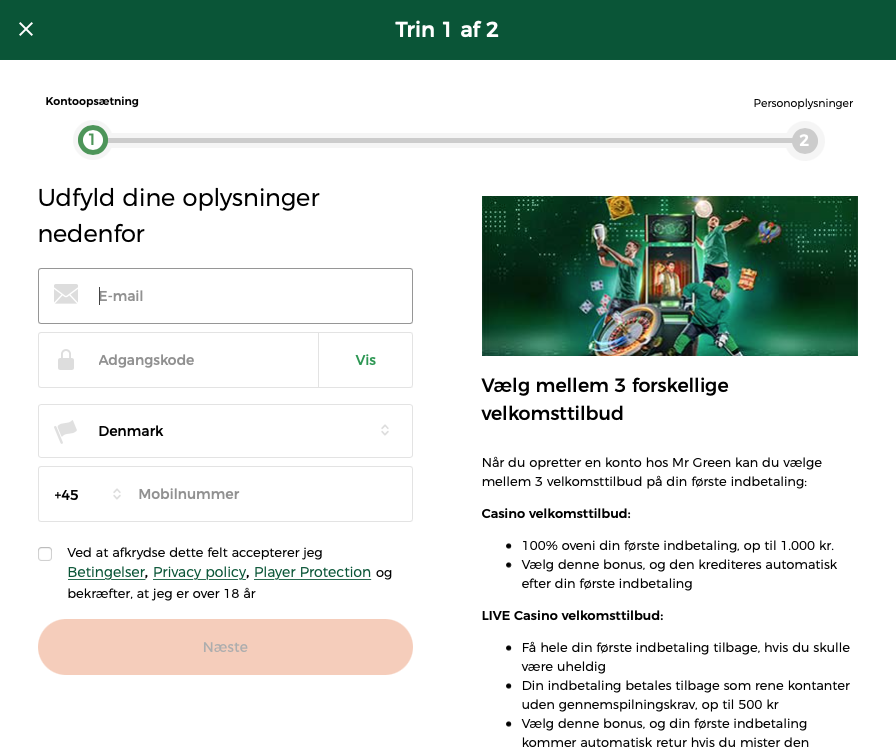 Opret-en-konto-hos-Mr-Green-Sport